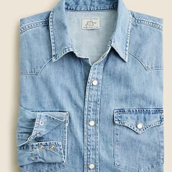 J. Crew Midweight denim western shirt Size Small - Picture 4 of 10